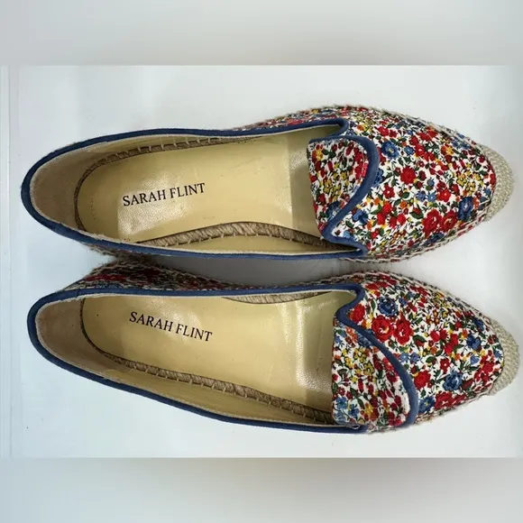 Sarah Flint Elena Floral Print Slip On Espadrille Loafers in EUC! Size 35 US‎ 5