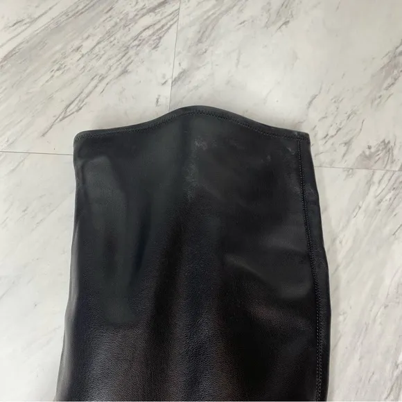 Sarto Franco Sarto Black Faux Leather Wide Calf Over The Knee Boot 9 1/2 M