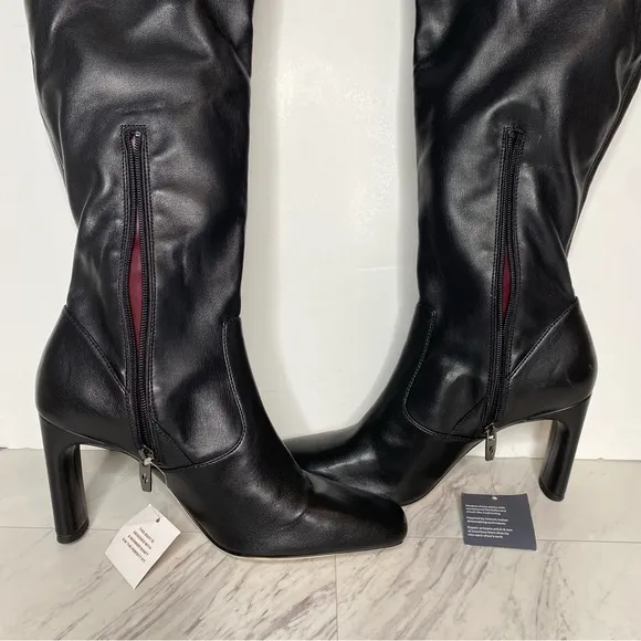Sarto Franco Sarto Black Faux Leather Wide Calf Over The Knee Boot 9 1/2 M
