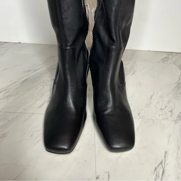 Sarto Franco Sarto Black Faux Leather Wide Calf Over The Knee Boot 9 1/2 M