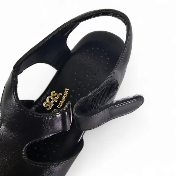 SAS, Suntimer Tripad Comfort Heels, Black Sandals, EUC, Size 7m