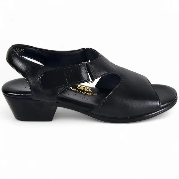 SAS, Suntimer Tripad Comfort Heels, Black Sandals, EUC, Size 7m