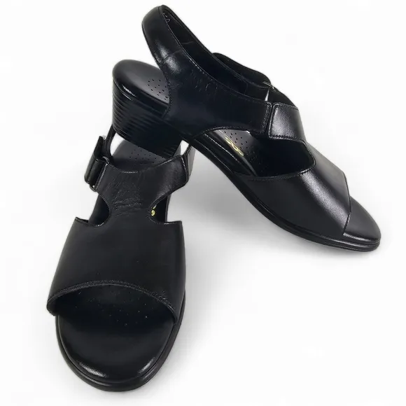 SAS, Suntimer Tripad Comfort Heels, Black Sandals, EUC, Size 7m