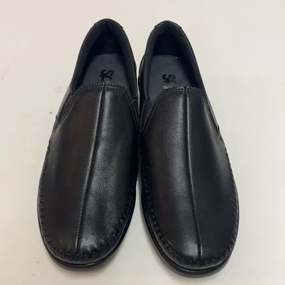 SAS Dream Black Leather Loafers Size 6.5M BSAS