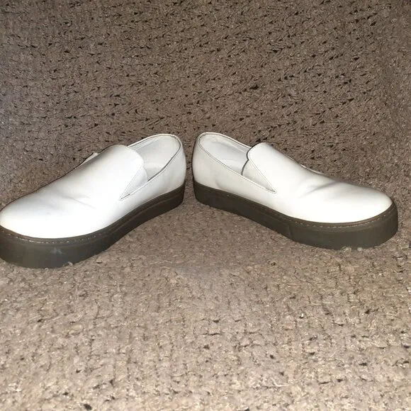 SATURDAYS NEW YORK CITY-Shiny White Leather Loafers-Sz 11-Excellent