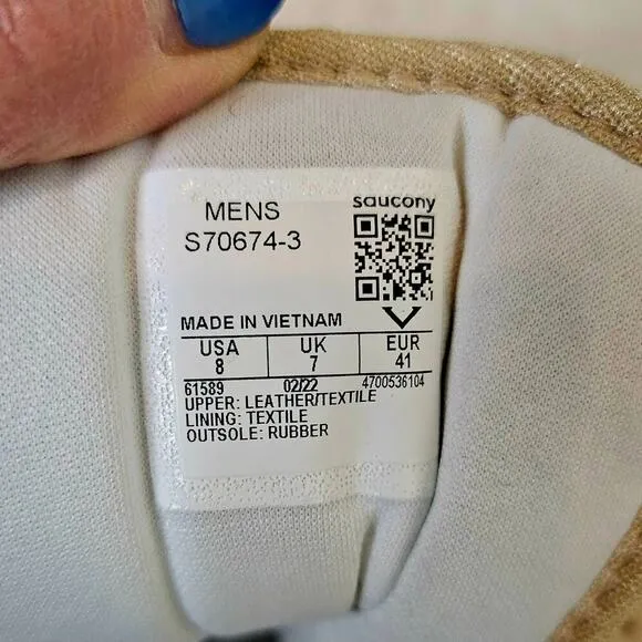 Saucony Shadow 6000 M's 8, premium SandnNavy sneakers. No! Insoles &amp; No! Laces.