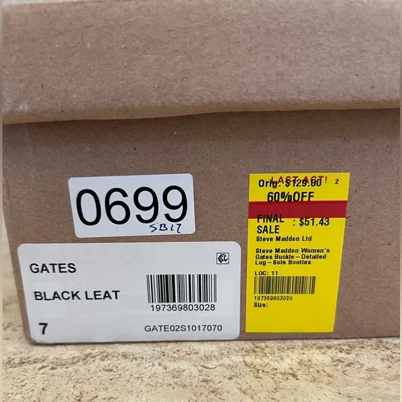 SB17 Steve Madden Women’s Gate Black Boots Size 7.