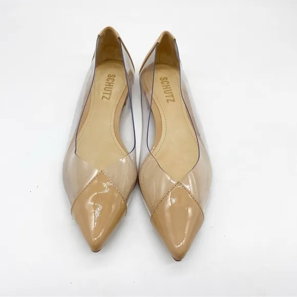 SCHUTZ Clearly Vinyl Flats Nude