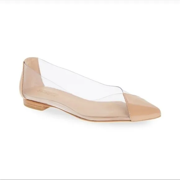 SCHUTZ Clearly Vinyl Flats Nude