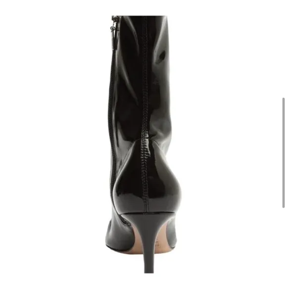 Schutz Luh Mid Black Elastic Pull On Pointed Toe Stiletto Mid HeelAnkle size 8