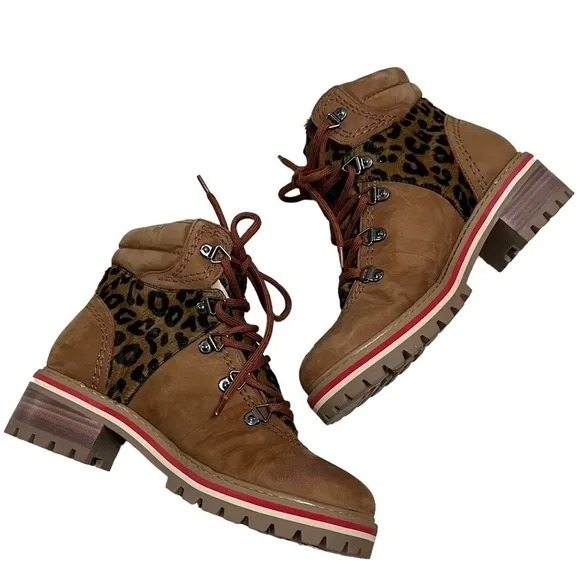 SCHUTZ Women’s Keida Calf Hair Boots Suede Animal print Size 6 NWT!