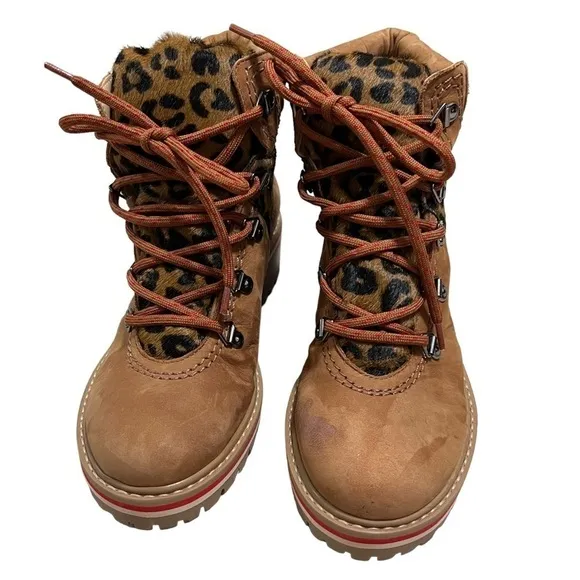 SCHUTZ Women’s Keida Calf Hair Boots Suede Animal print Size 6 NWT!