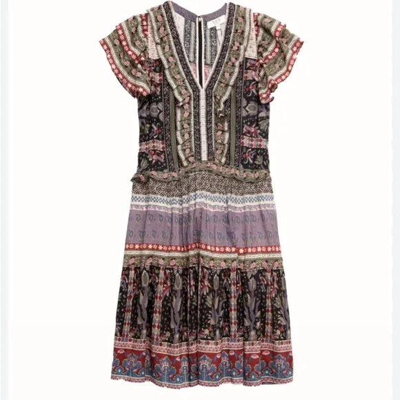SEA NEW YORK | Brooke Border FlutterSleeve Dress Sz XS