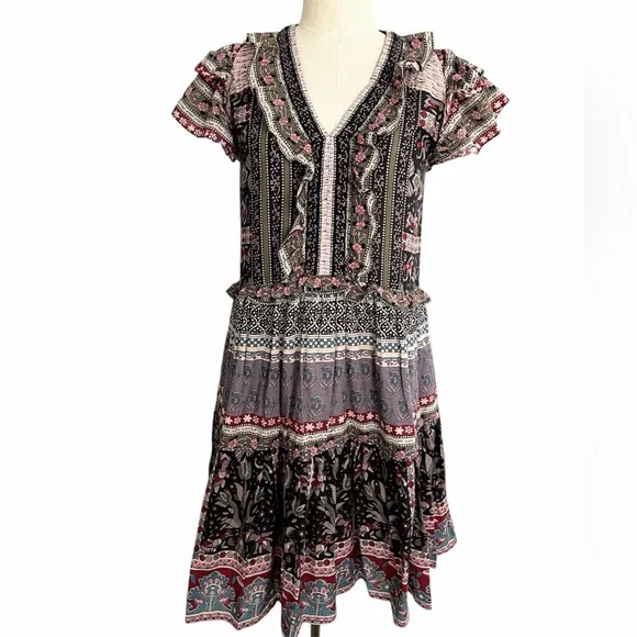 SEA NEW YORK | Brooke Border FlutterSleeve Dress Sz XS