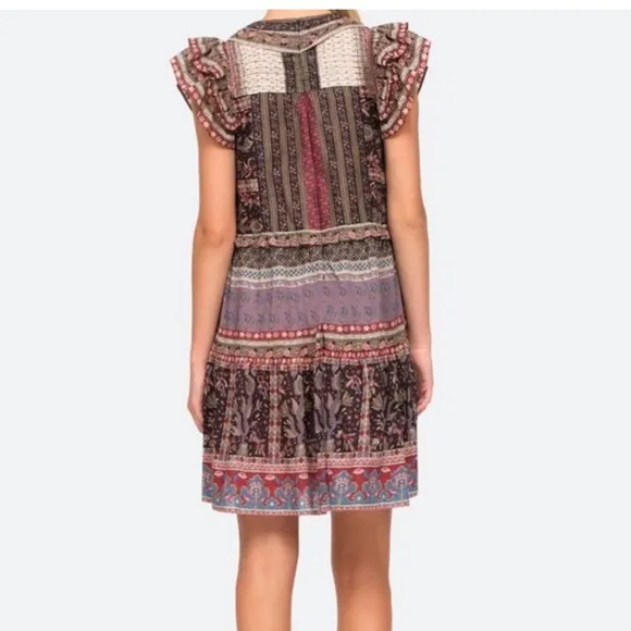 SEA NEW YORK | Brooke Border FlutterSleeve Dress Sz XS