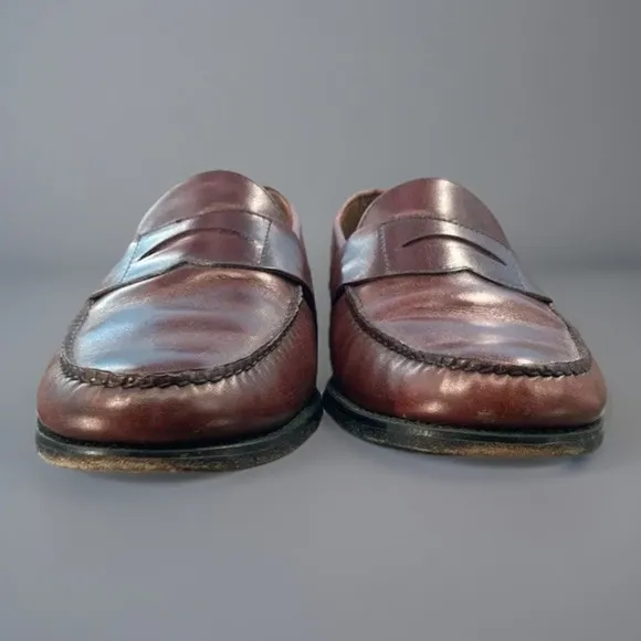 Sebago Men's Hand-sewn Leather Loafers Size 10 Brown Classic Slip-On Dress Shoe