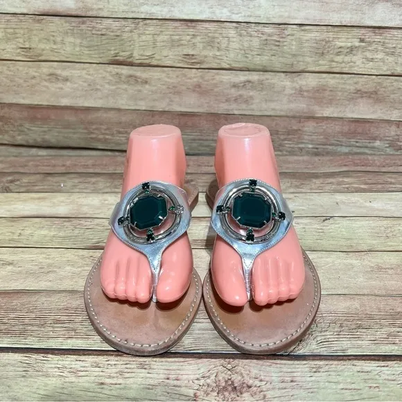 Sebastian Big Jeweled Thong Sandals