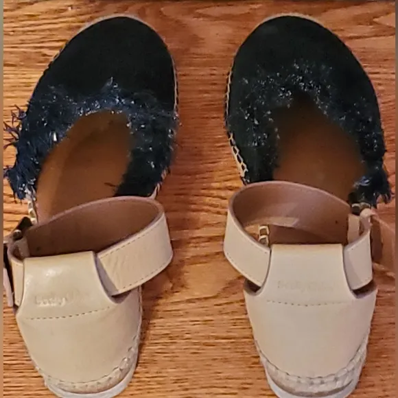 See By Chloe Denim Colorblock Pattern Espadrilles