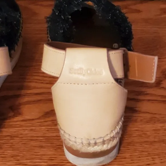 See By Chloe Denim Colorblock Pattern Espadrilles