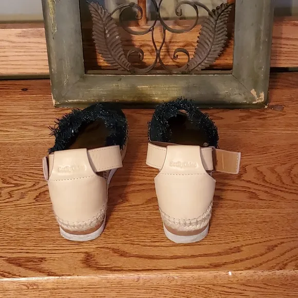 See By Chloe Denim Colorblock Pattern Espadrilles