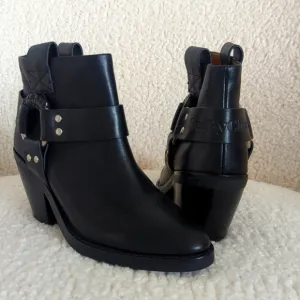 See by Chloe F Eddie Leather Western Ankle Boots