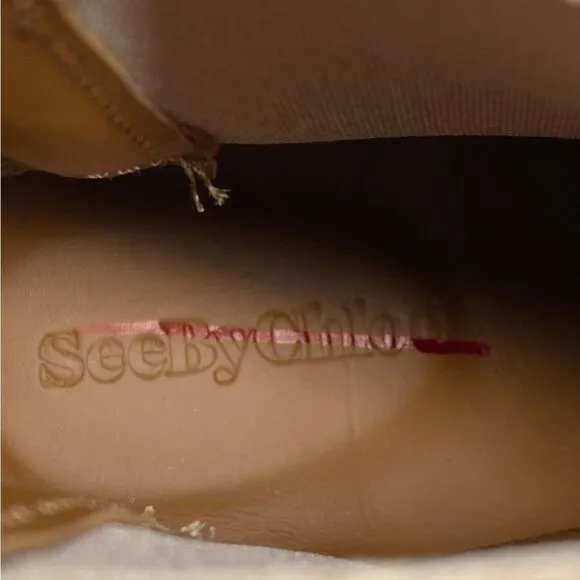 See by Chloe Mallory Leather Chelsea Boots size 38
