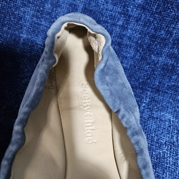 See by Chloe Periwinkle Blue Suede Big Bow Zipper Flats EU 40 US 9