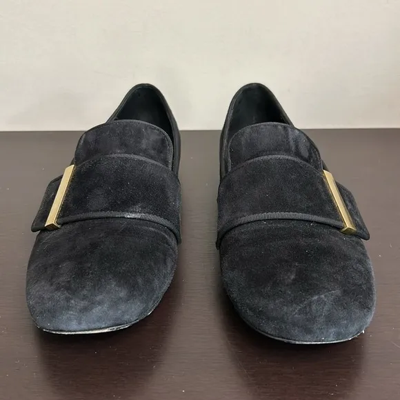 See By Chloe Shoe Womens Black Suede Top Strap Slip On Loafers Sz 40 US 10