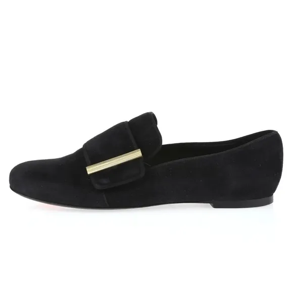 See By Chloe Shoe Womens Black Suede Top Strap Slip On Loafers Sz 40 US 10