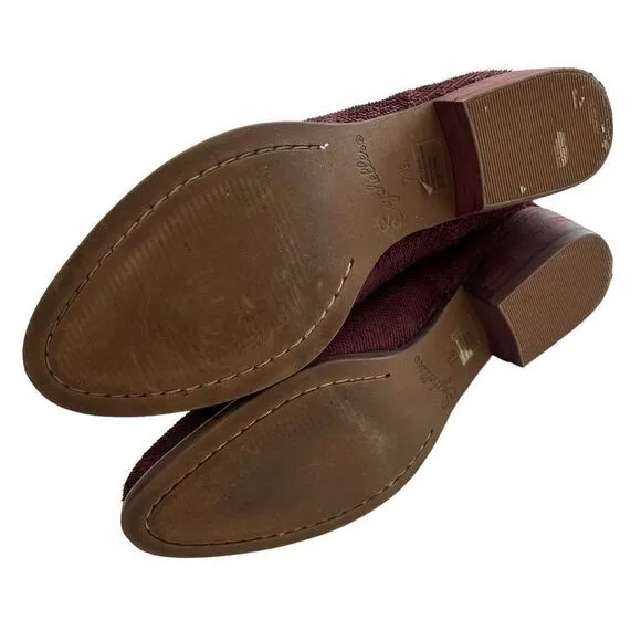 Seychelles Anthropologie Suede Snare Towel Ankle Boots Size 7.5 Burgundy