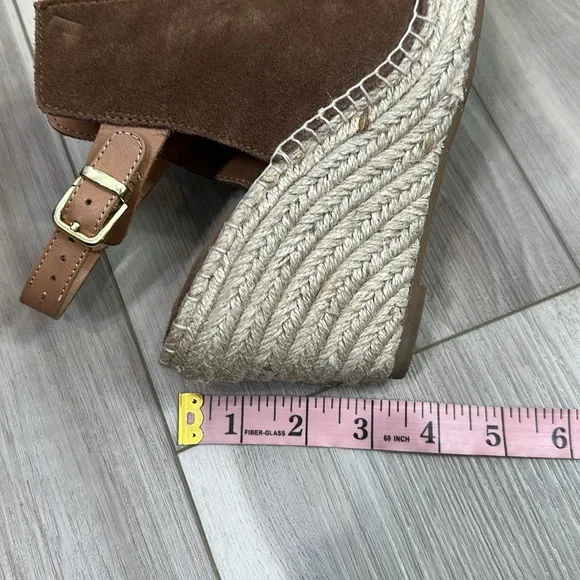 Seychelles charismatic brown suede leather wedge espadrilles size 6.5