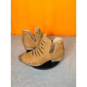 Seychelles Iceberg Brown Leather Cutout Ankle Boots Zip Size 6