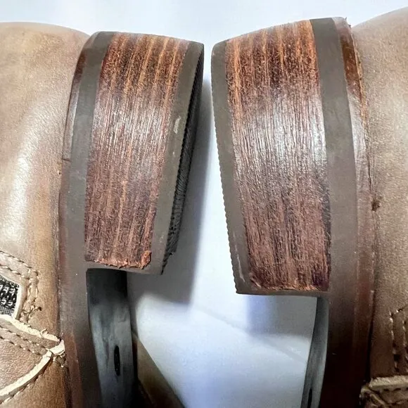 Seychelles Tall Leather Women's Boots-Aztec Inside Fabric-Size 10-Taupe-Zip Up