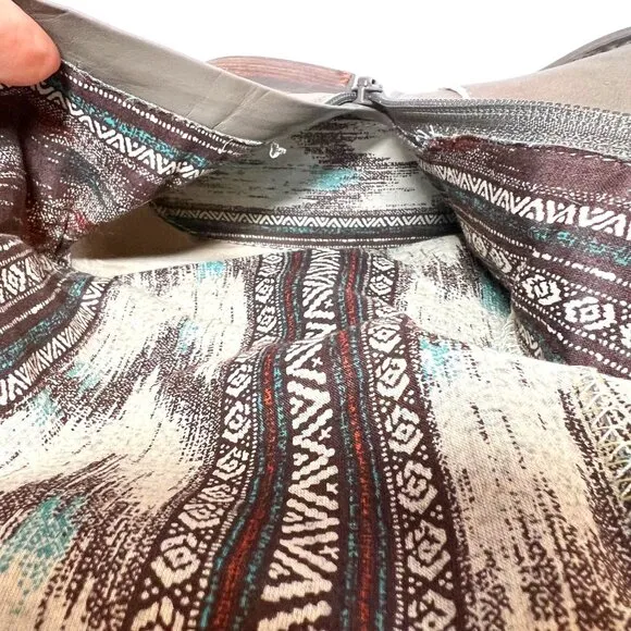 Seychelles Tall Leather Women's Boots-Aztec Inside Fabric-Size 10-Taupe-Zip Up