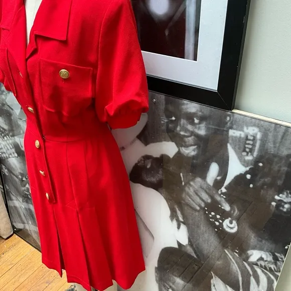 Shirt dress bright Red Emporio Oleg Cassini button down