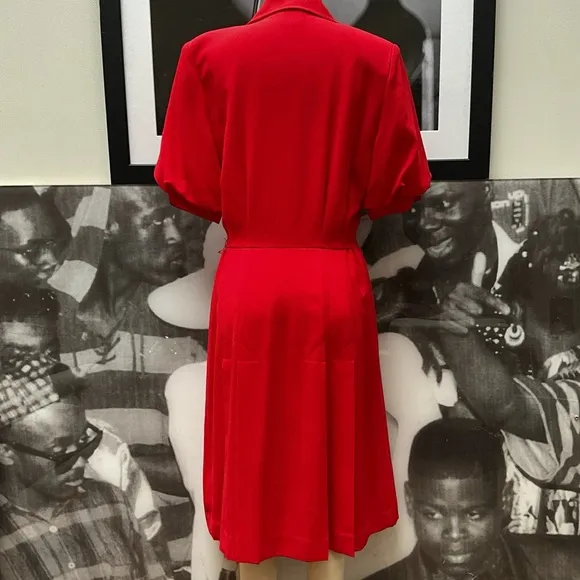 Shirt dress bright Red Emporio Oleg Cassini button down
