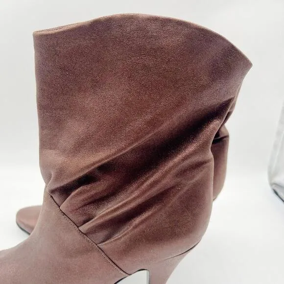 Sigerson Morrison Womens Metallic Brown Mid-Calf Heeled Boots Size 10