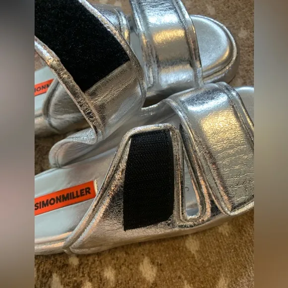 Simon Miller F203 Cro Slides Silver Size 39 NEW in box metallic sandals