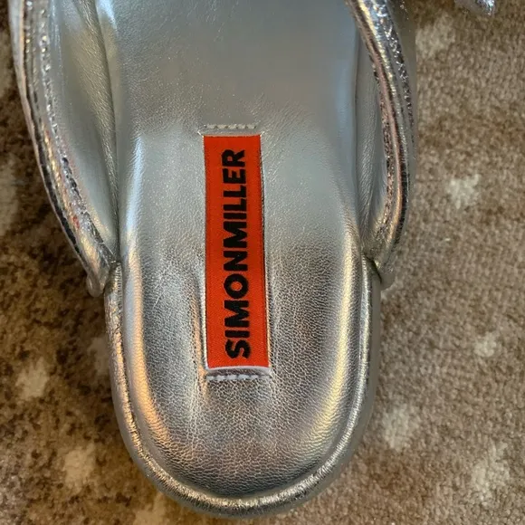 Simon Miller F203 Cro Slides Silver Size 39 NEW in box metallic sandals