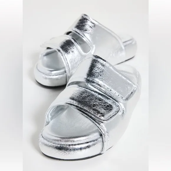 Simon Miller F203 Cro Slides Silver Size 39 NEW in box metallic sandals
