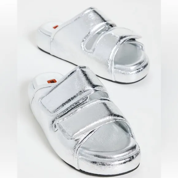 Simon Miller F203 Cro Slides Silver Size 39 NEW in box metallic sandals