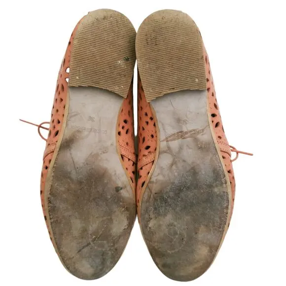 SIXTYSEVEN Kelly perforated laser cut leather boots booties in apricot Size 39