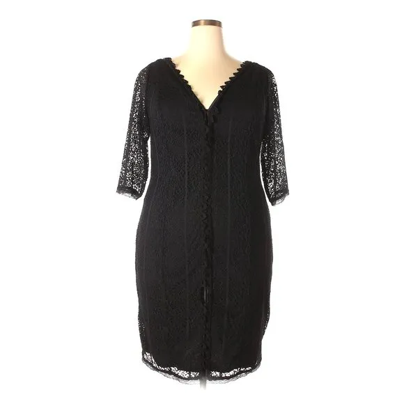 Size 22 3X NEW Black Lace Boho Dress Witchy Whimsigoth Wedding Western Plus Size
