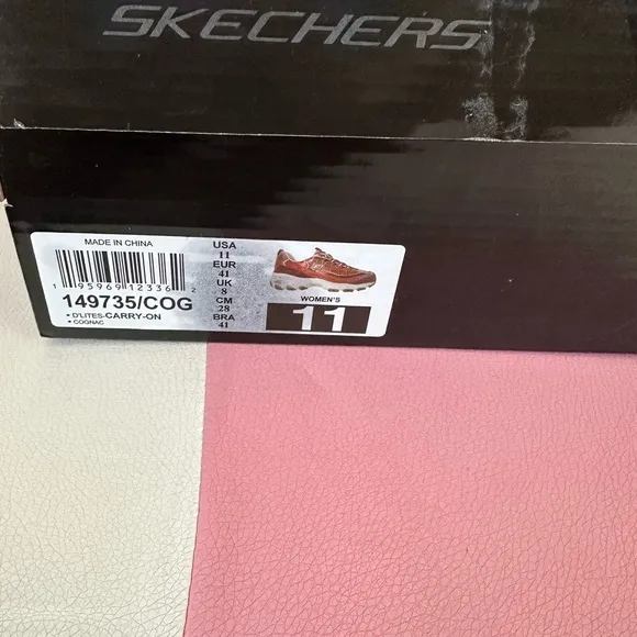 Skechers D’lites 149735 First Class Collection Elite Cognac Brown Size 11 NEW