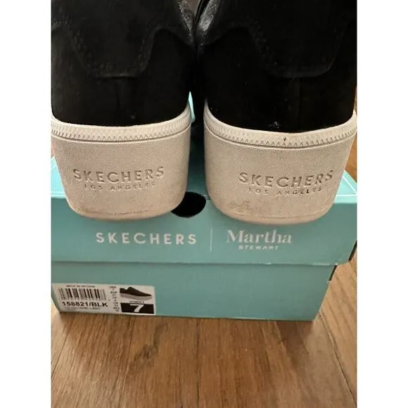 Skechers Martha Stewart Plateau Chic Lady Platform Sneakers Women's Sz 7 Black