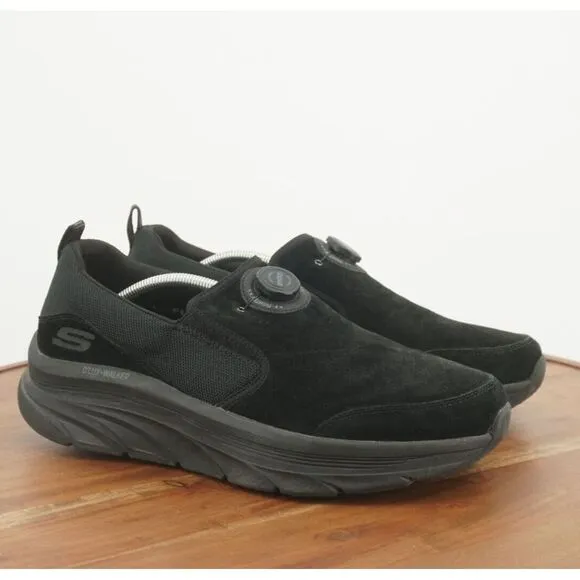 Skechers Mens D'Lux Walker Twist Fit Loafers Slip On Shoes Black Suede Size 13