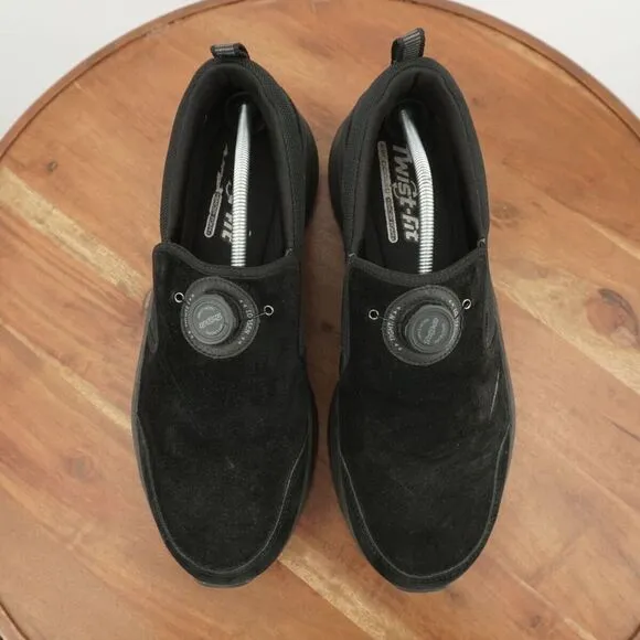 Skechers Mens D'Lux Walker Twist Fit Loafers Slip On Shoes Black Suede Size 13