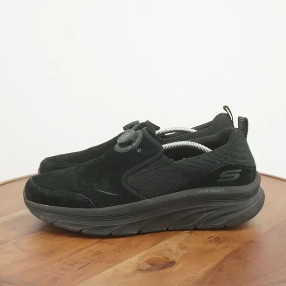 Skechers Mens D'Lux Walker Twist Fit Loafers Slip On Shoes Black Suede Size 13