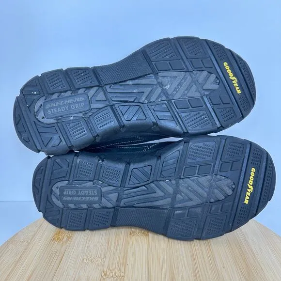 Skechers Respected Calum Goodyear Slip On Leather Black Loafers Shoes Mens 8.5