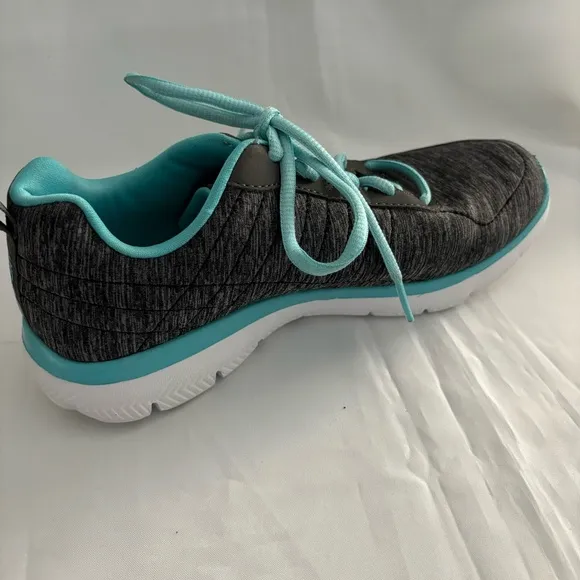 Skechers Women Flex Appeal 3.0 Sneakers Black/Light Blue 100% Textile Size 6
